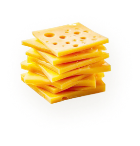 Vitamin D3 in ~16 cheddar <br/> cheese slices<sup>7</sup> <br/> <span> (1 slice ~ 28gm cheddar cheese)<sup>6</sup></span>